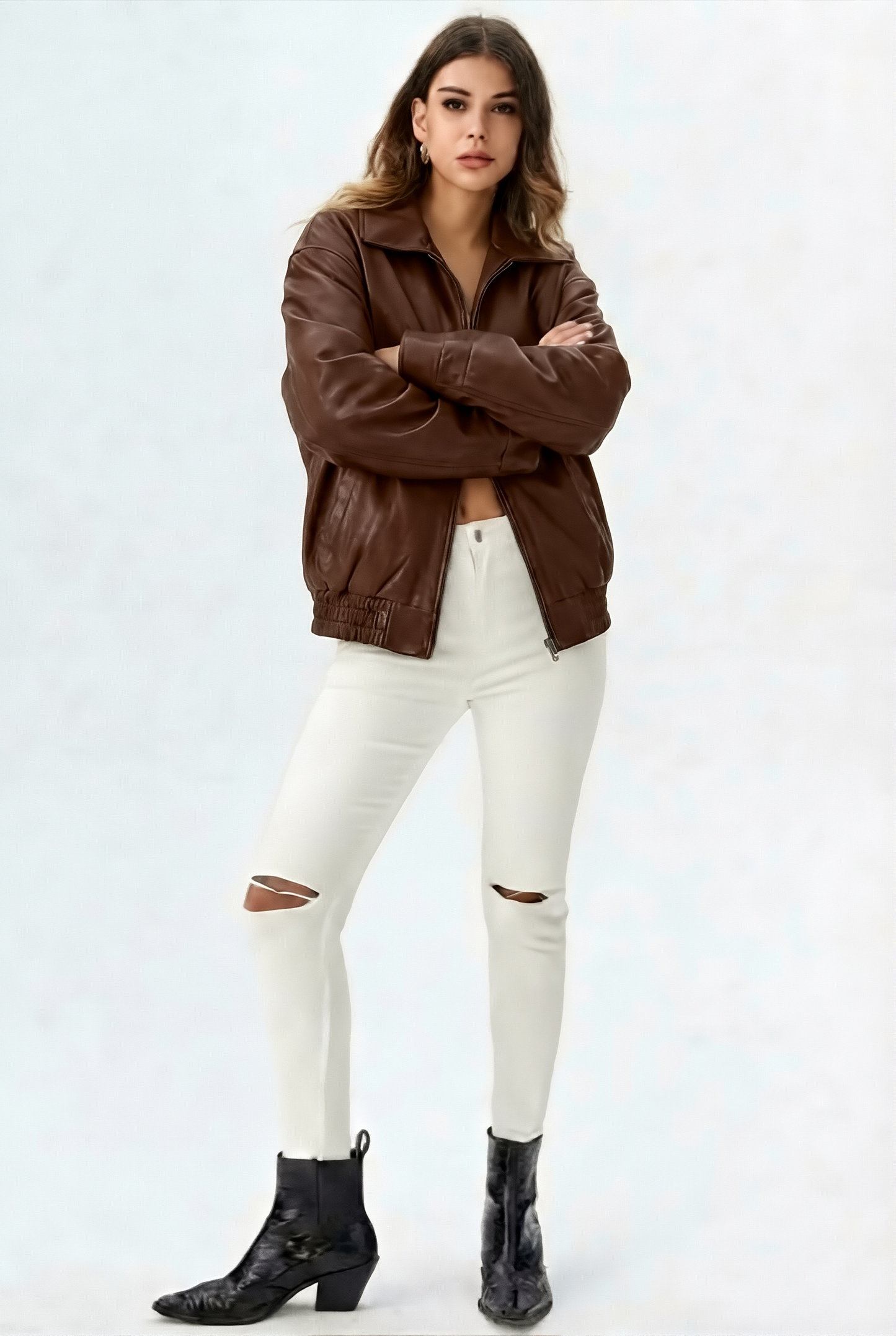 Leonie | Relaxed Fit Faux Leather Jacket