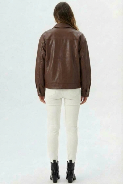 Leonie | Relaxed Fit Faux Leather Jacket