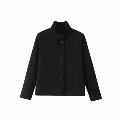 Solene | Funnel Neck Boxy Cropped Jacket