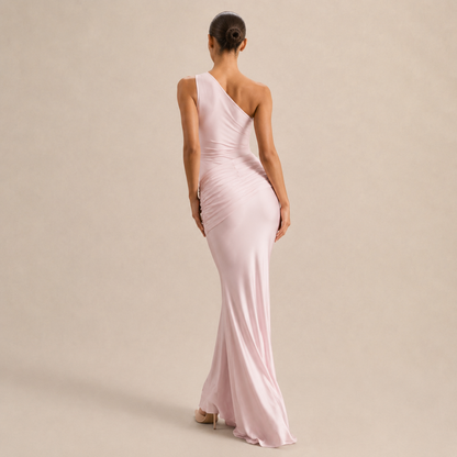 Ines | Women's One Shoulder Satin Maxi Dress