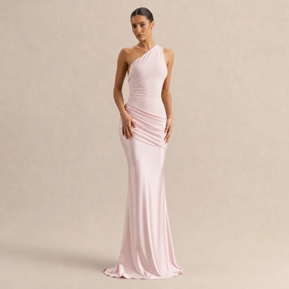 Ines | Women's One Shoulder Satin Maxi Dress
