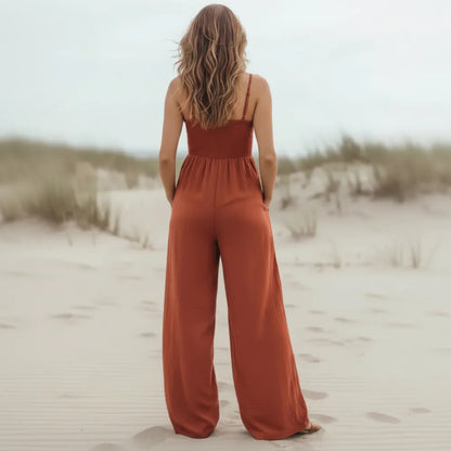 Anouk | Women's Smocked Spaghetti Strap Jumpsuit