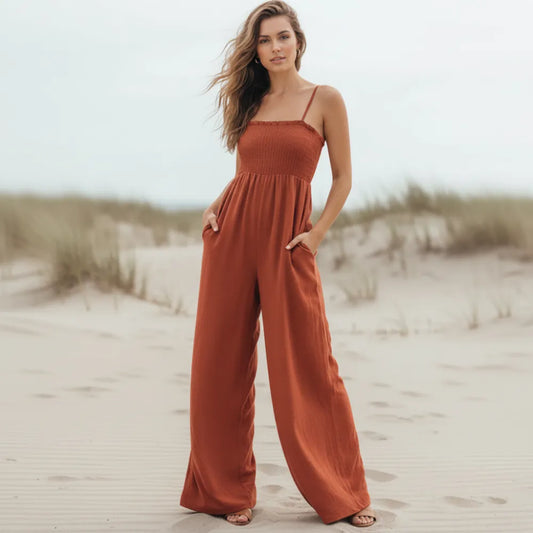 Anouk | Women's Smocked Spaghetti Strap Jumpsuit