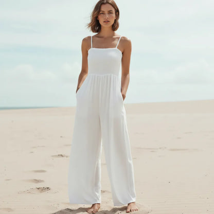 Anouk | Women's Smocked Spaghetti Strap Jumpsuit