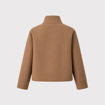 Solene | Funnel Neck Boxy Cropped Jacket