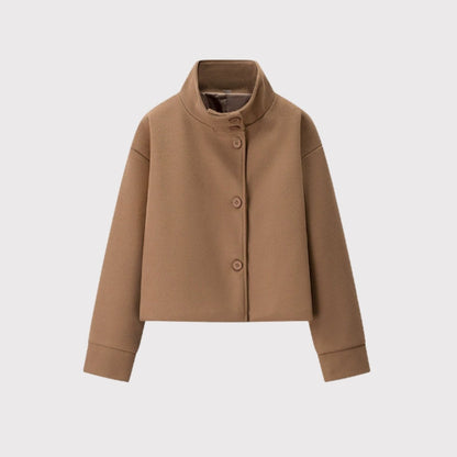 Solene | Funnel Neck Boxy Cropped Jacket