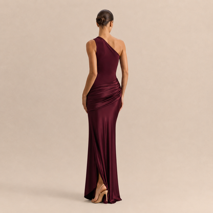 Ines | Women's One Shoulder Satin Maxi Dress