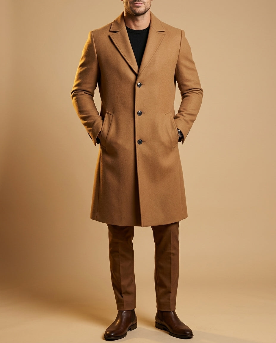 Edmund | Wool Blend Tailored Overcoat