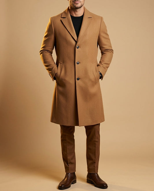 Edmund | Wool Blend Tailored Overcoat