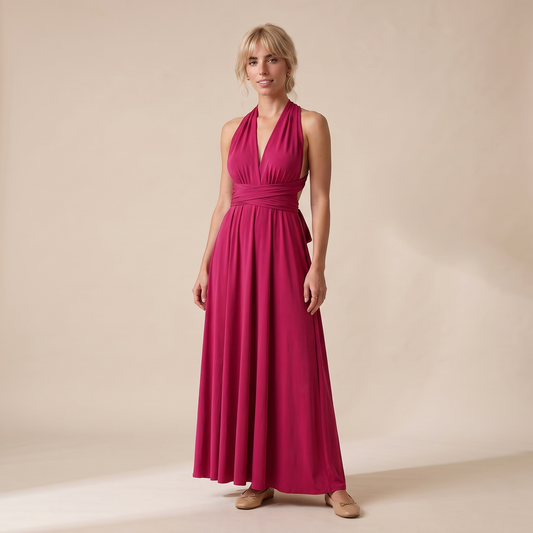 Ottoline | Wrap Waist Halter Backless Maxi Dress