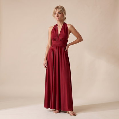 Ottoline | Wrap Waist Halter Backless Maxi Dress