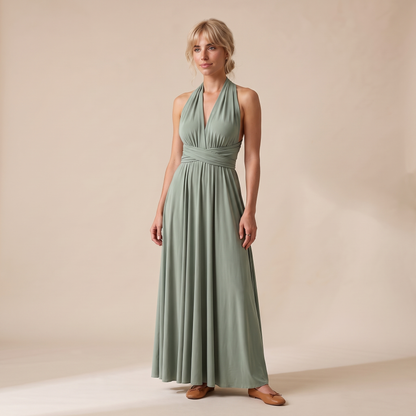 Ottoline | Wrap Waist Halter Backless Maxi Dress
