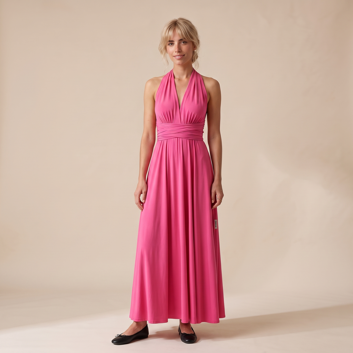 Ottoline | Wrap Waist Halter Backless Maxi Dress