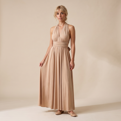 Ottoline | Wrap Waist Halter Backless Maxi Dress