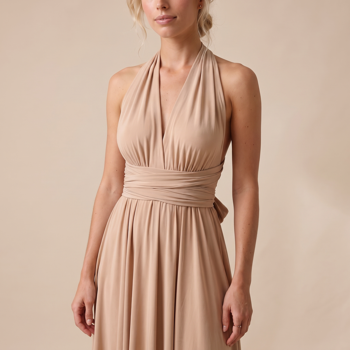 Ottoline | Wrap Waist Halter Backless Maxi Dress