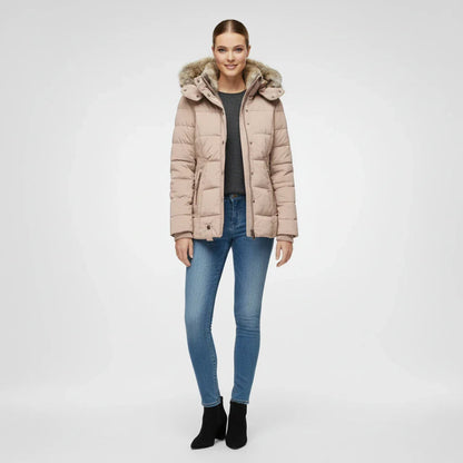 Lea | Faux Fur Hood Quilted Puffer Jacket