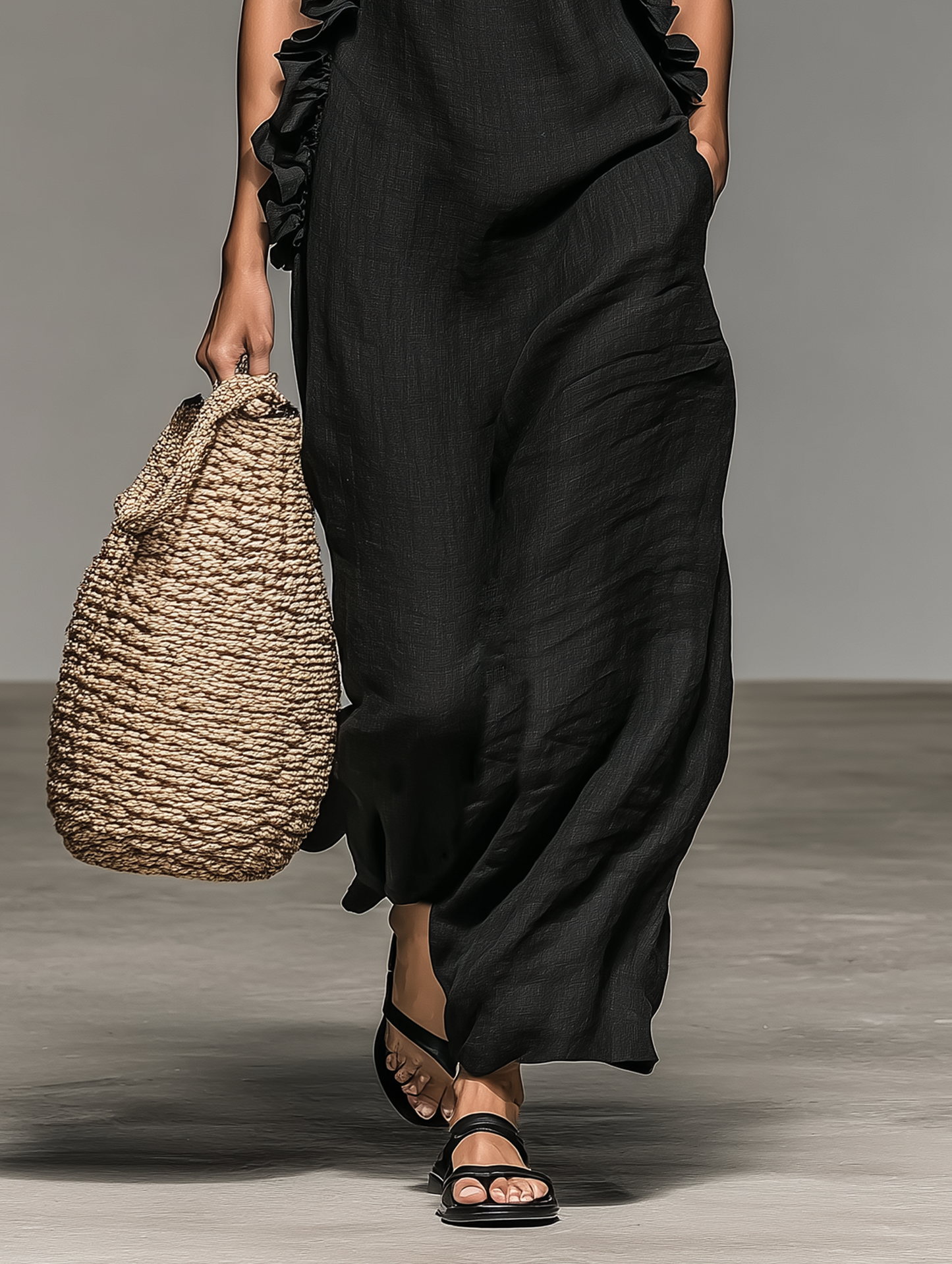 Sidonie | Halter Ruffle Maxi Dress