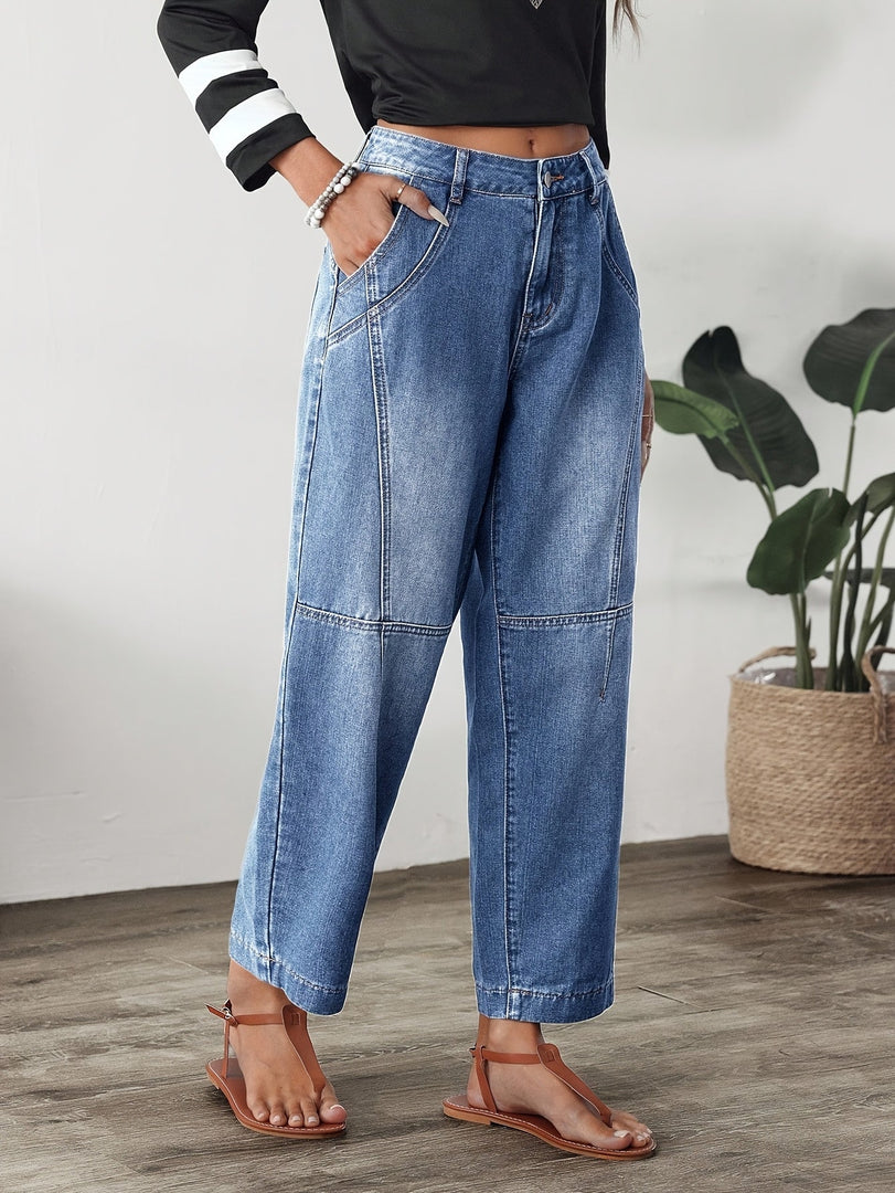 Mireille | High Waist Barrel Leg Jeans