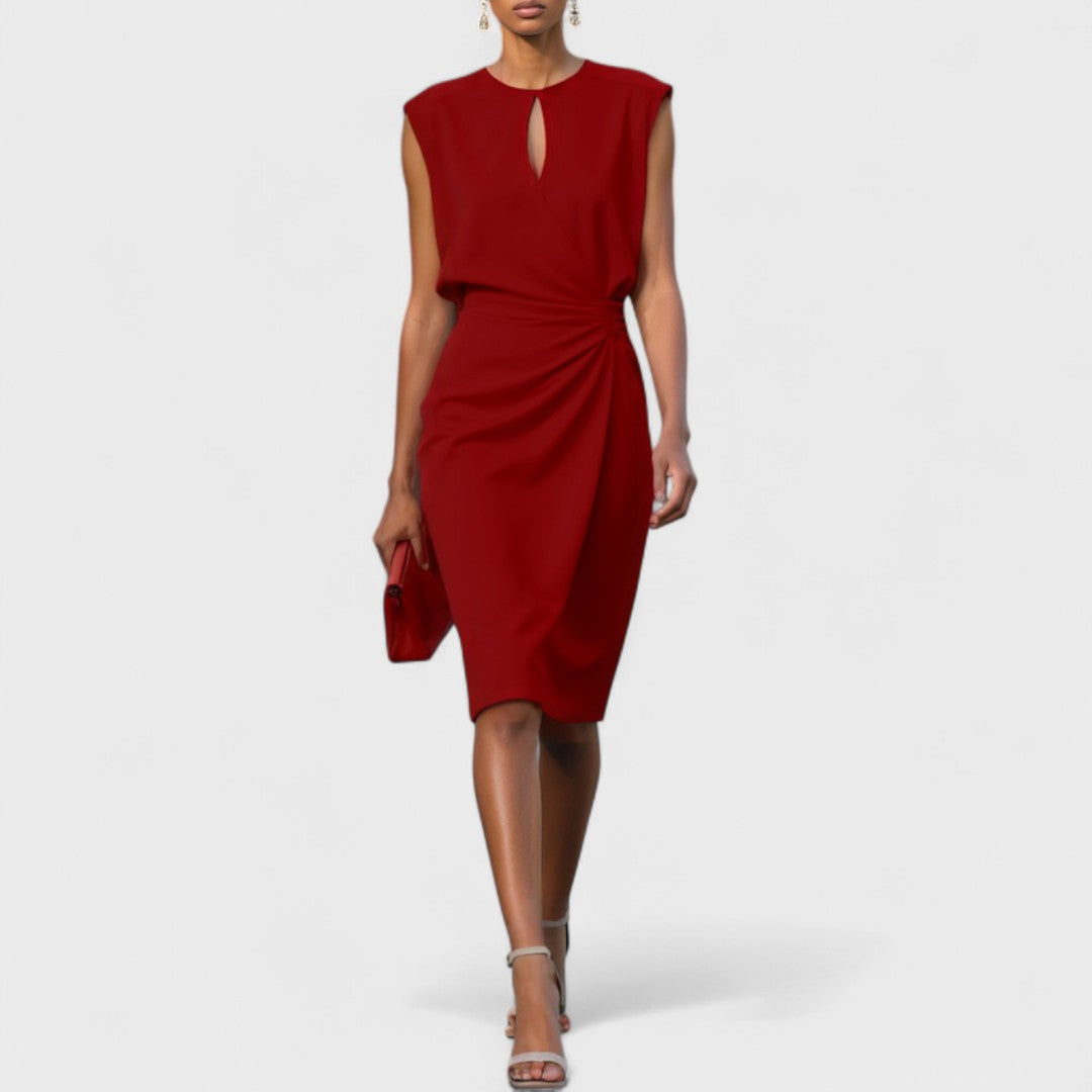 Oriane | Fitted Waist Flowy Midi Dress