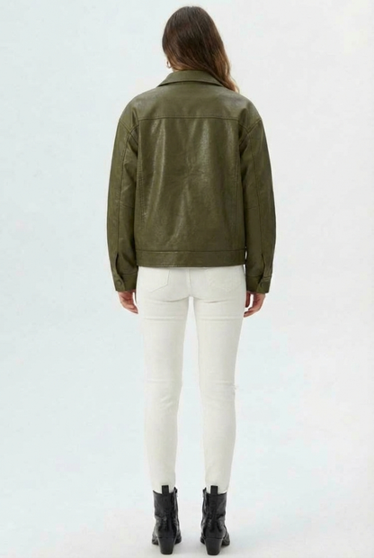 Leonie | Relaxed Fit Faux Leather Jacket