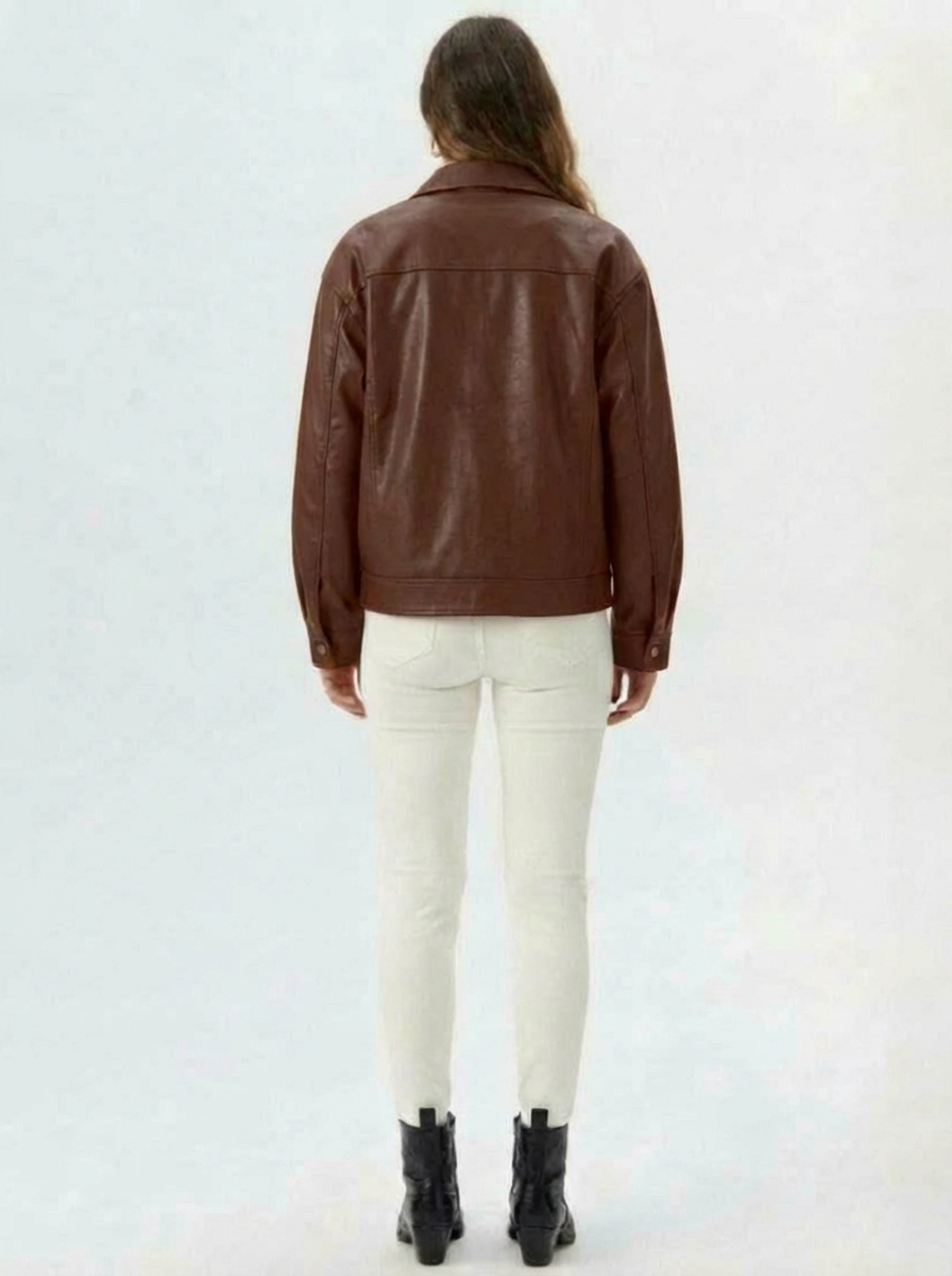 Leonie | Relaxed Fit Faux Leather Jacket