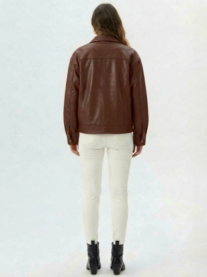 Leonie | Relaxed Fit Faux Leather Jacket