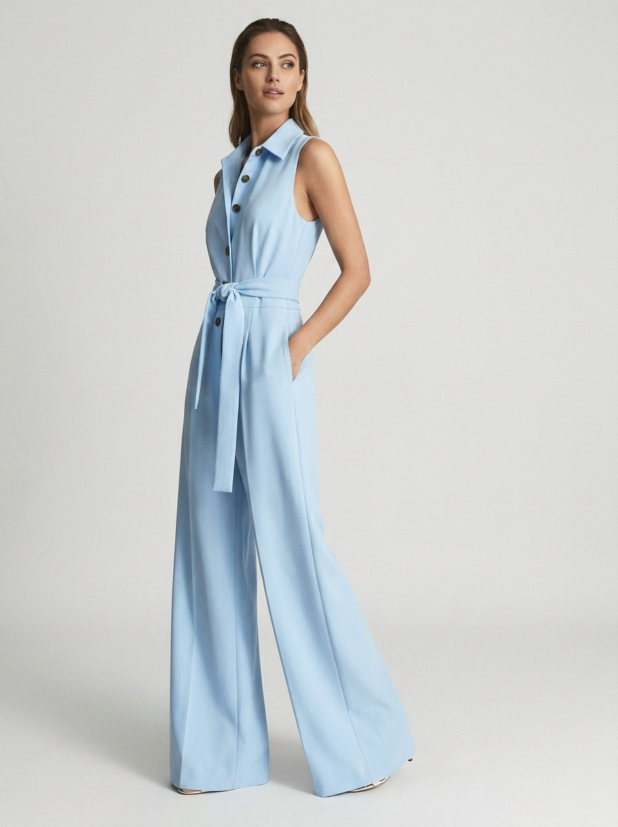 Marceline | Women's Belted Wide Leg Jumpsuit
