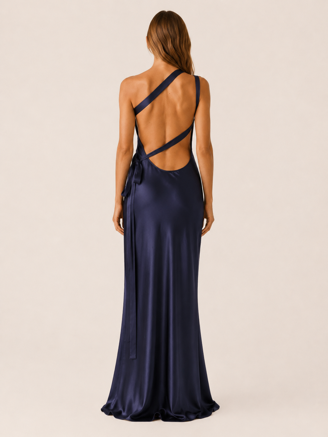 Elise | Women's One Shoulder Satin Maxi Dress