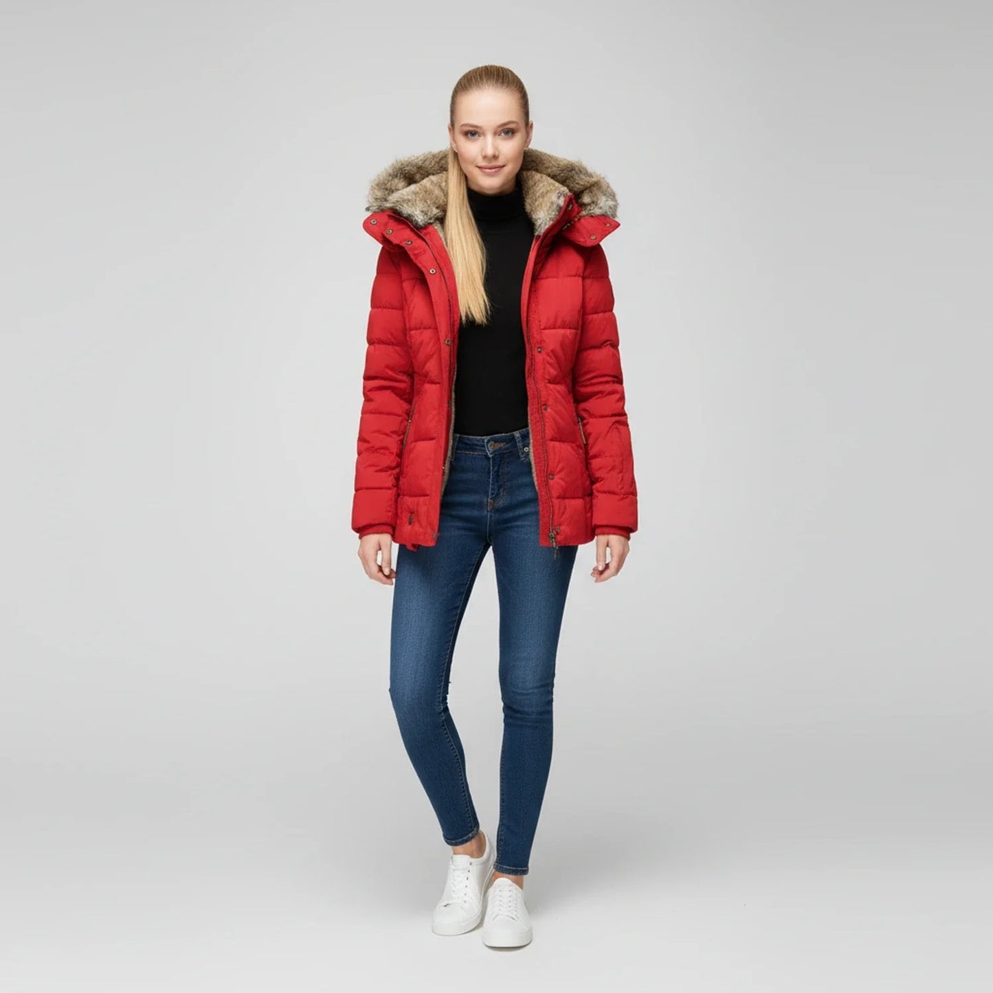 Lea | Faux Fur Hood Quilted Puffer Jacket