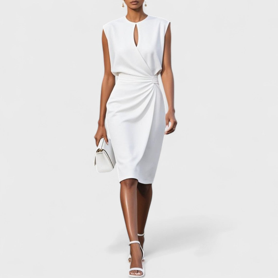 Oriane | Fitted Waist Flowy Midi Dress