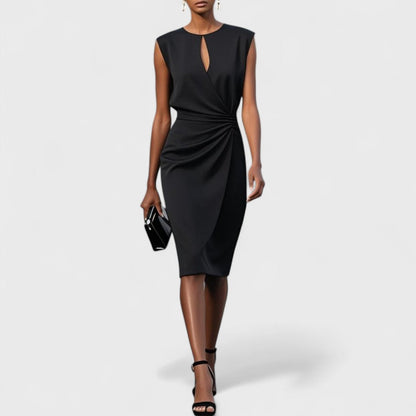 Oriane | Fitted Waist Flowy Midi Dress