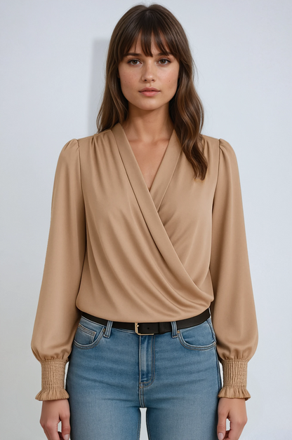 Pauline | Women's Long Sleeve Wrap Blouse