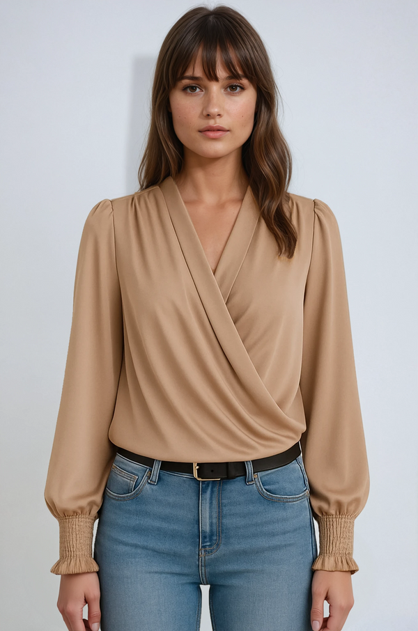 Pauline | Women's Long Sleeve Wrap Blouse