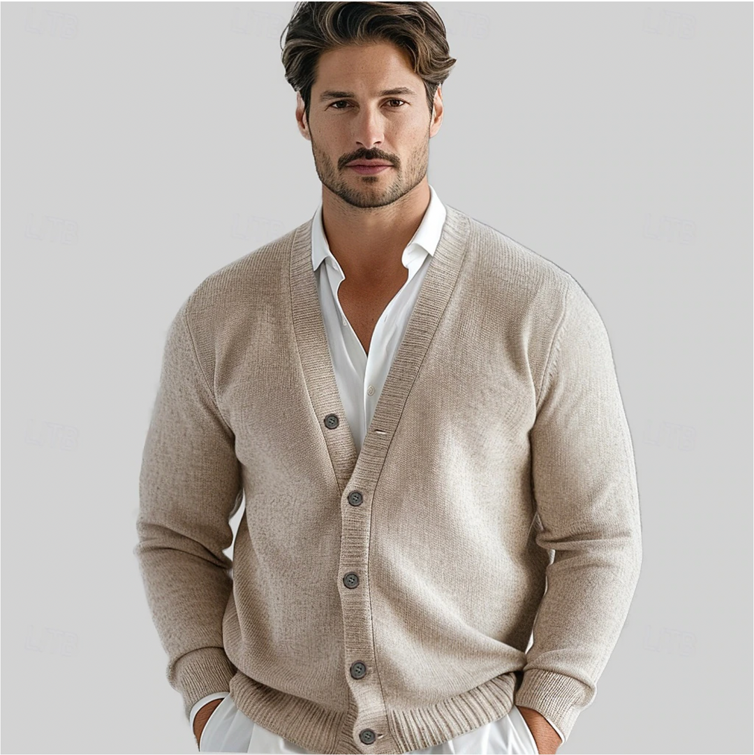 Valerio | Classic V-Neck Knit Cardigan with Button Closure