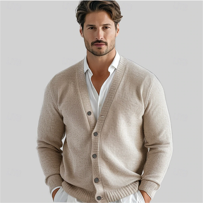 Valerio | Classic V-Neck Knit Cardigan with Button Closure