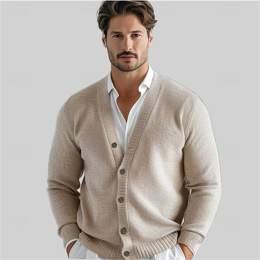 Valerio | Classic V-Neck Knit Cardigan with Button Closure