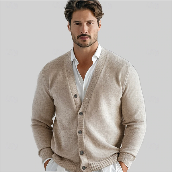 Valerio | Classic V-Neck Knit Cardigan with Button Closure