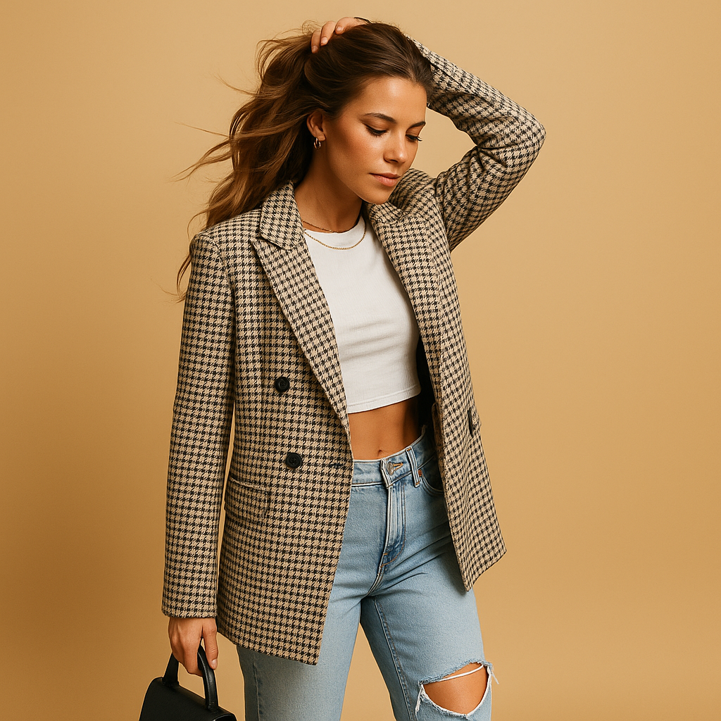Amelie | Tailored Checked Classic Blazer