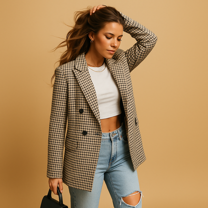 Amelie | Tailored Checked Classic Blazer