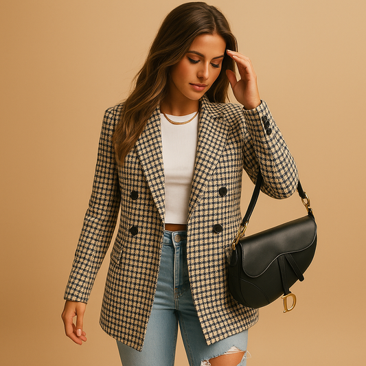Amelie | Tailored Checked Classic Blazer
