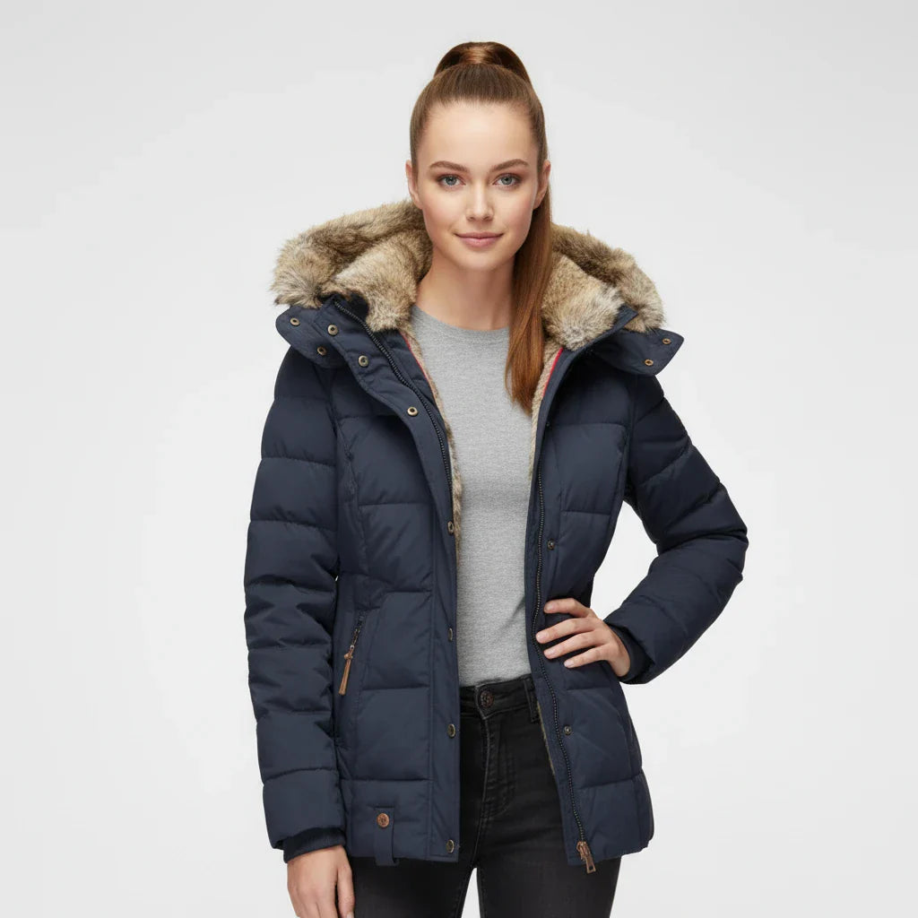 Lea | Faux Fur Hood Quilted Puffer Jacket