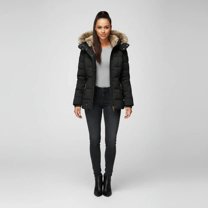 Lea | Faux Fur Hood Quilted Puffer Jacket