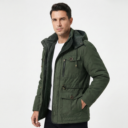 Ravik | Fleece-Lined Hooded Utility Jacket