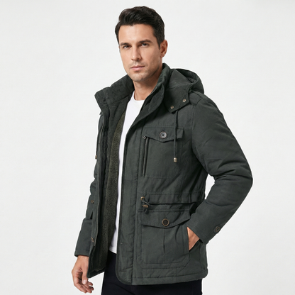 Ravik | Fleece-Lined Hooded Utility Jacket