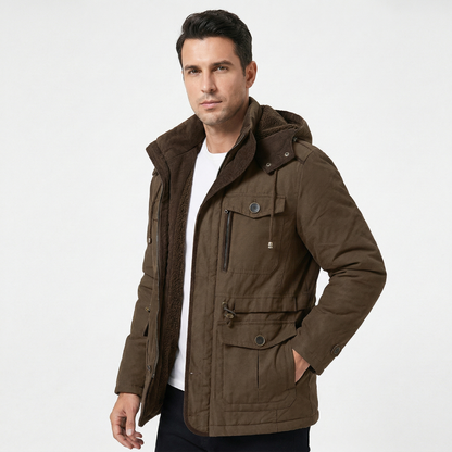 Ravik | Fleece-Lined Hooded Utility Jacket