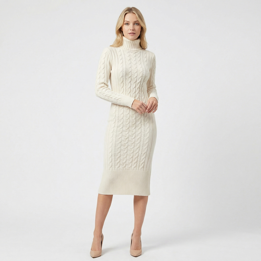 Elowira | Ribbed Knit Midi Dress