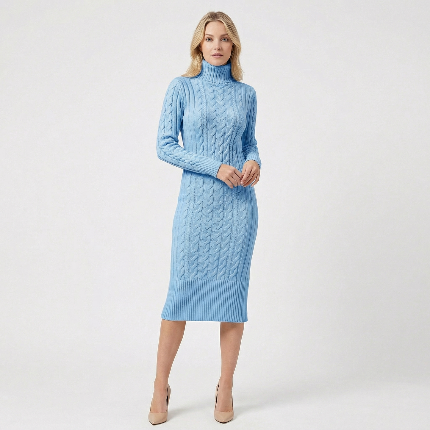 Elowira | Ribbed Knit Midi Dress
