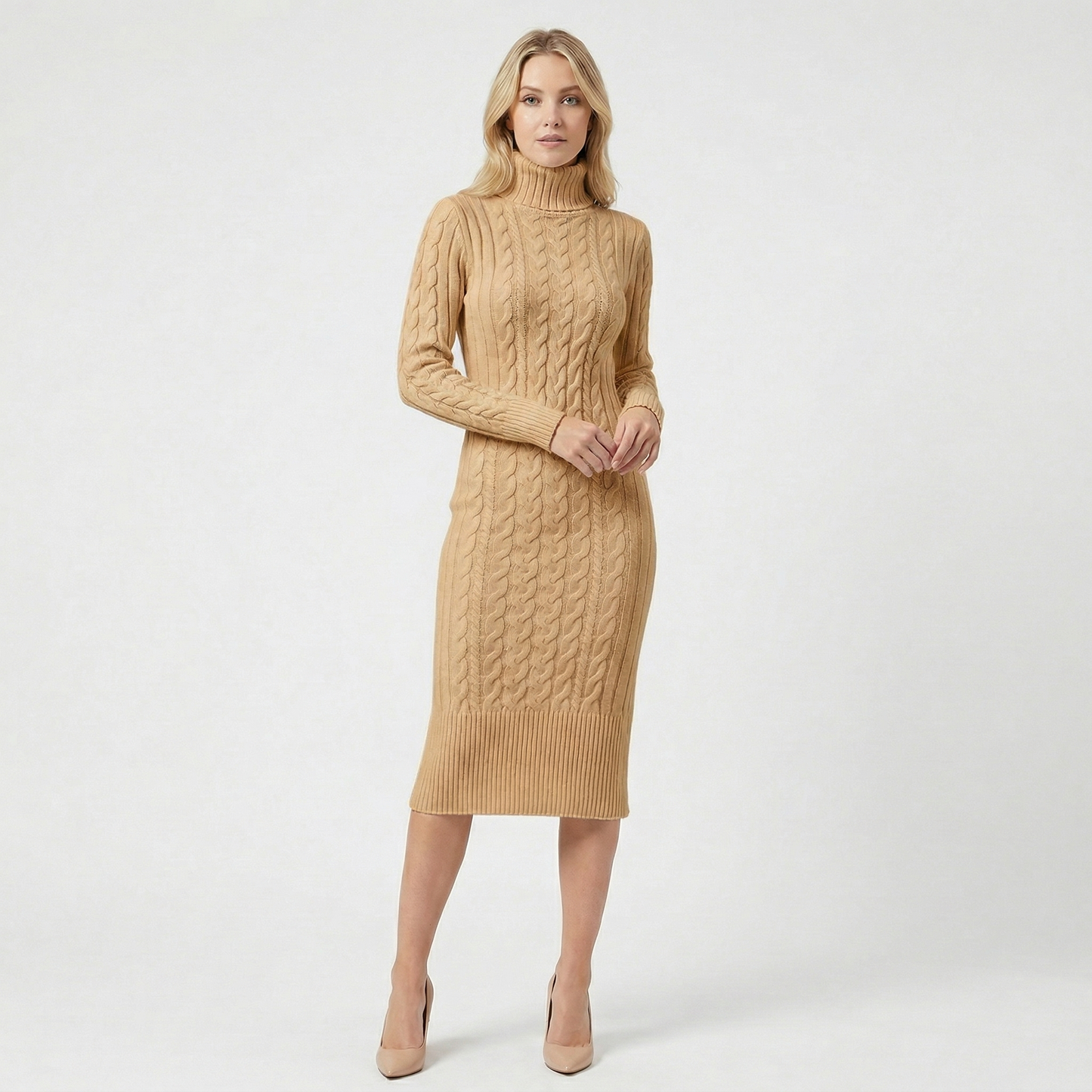 Elowira | Ribbed Knit Midi Dress