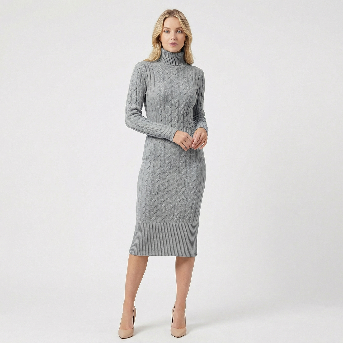 Elowira | Ribbed Knit Midi Dress