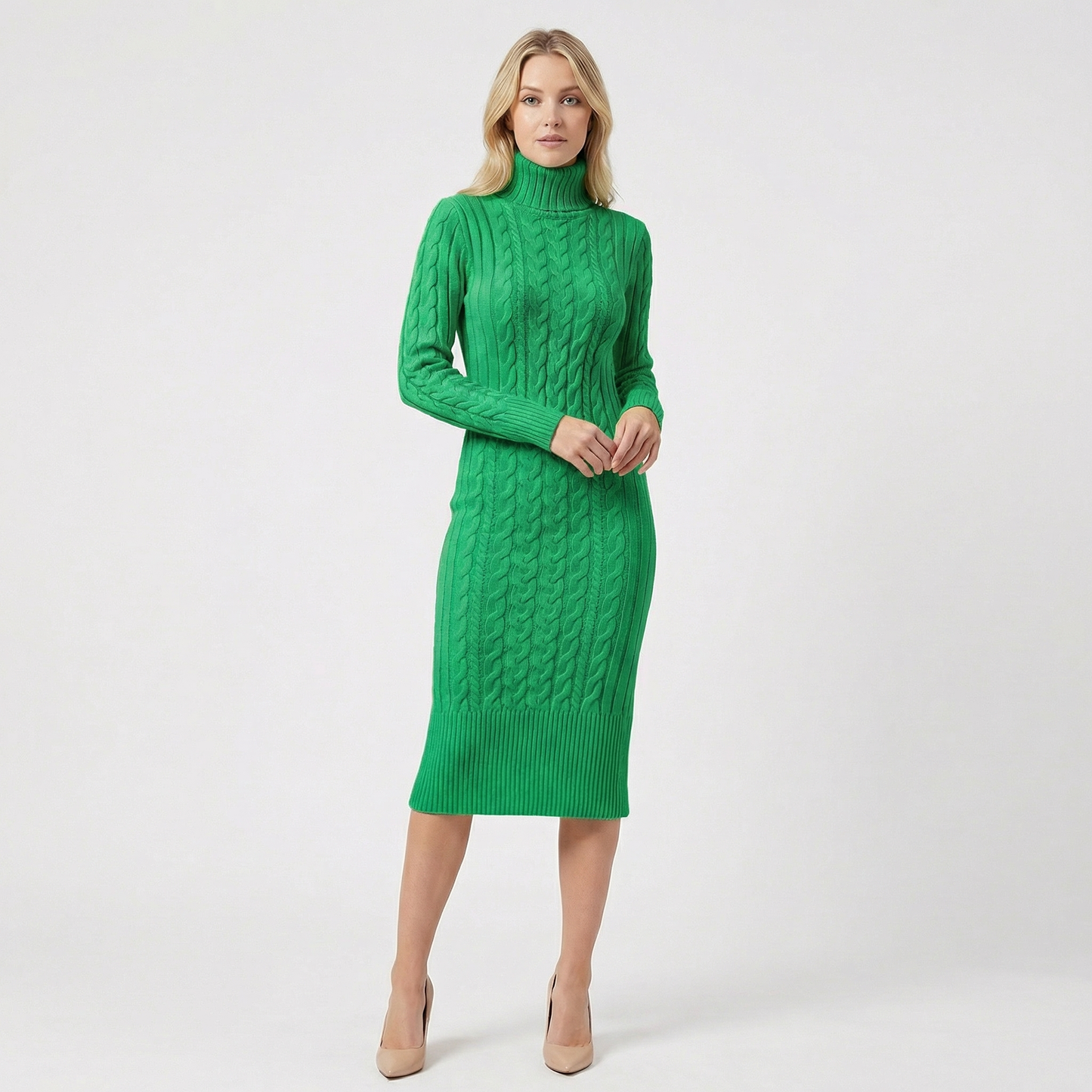 Elowira | Ribbed Knit Midi Dress